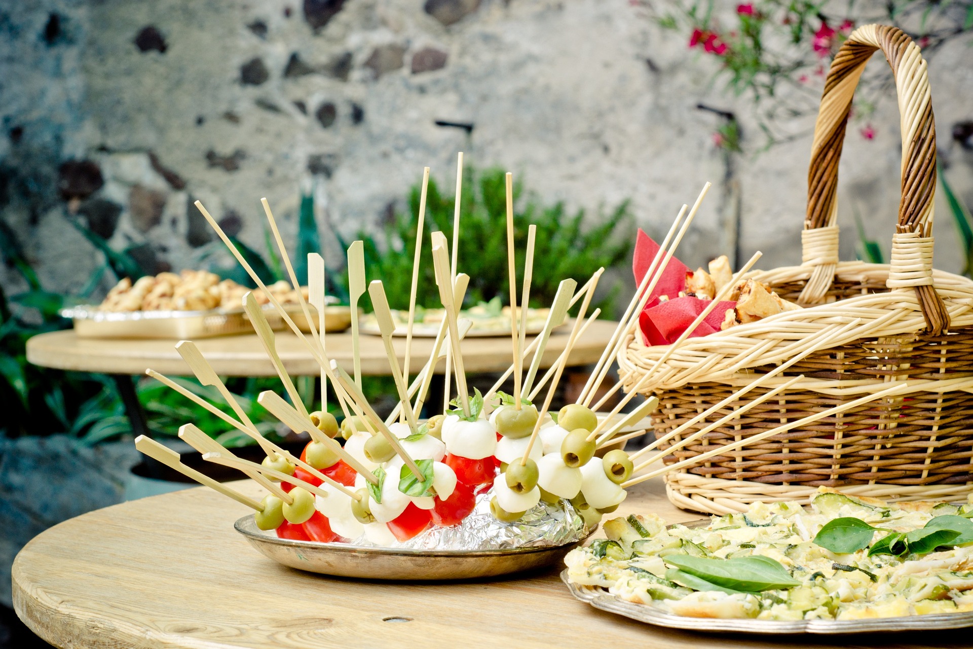 christmas skewers on table for party christmas skewers on table for party